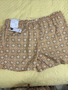 Goodfellow Men's Patterned Yellow Swim Trunks